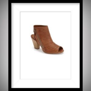 Paul Green 'Cayanne' Leather Peep Toe Sandal, size 7, CUOIO LEATHER